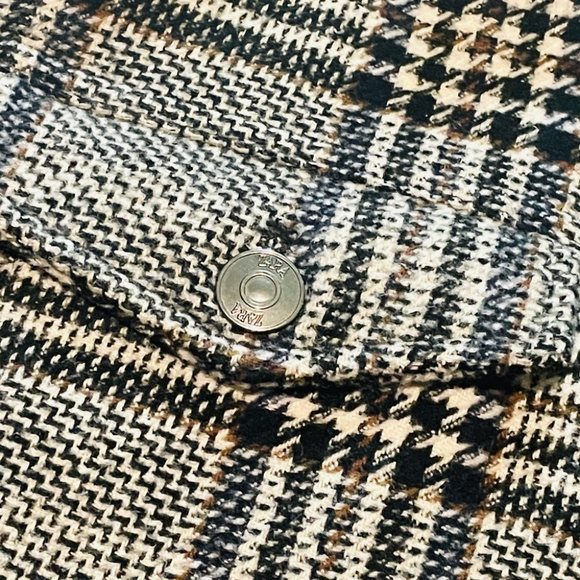 Zara Black Grey & Tan Plaid Jacket Shacket Coat Lumberjack Size Medium - Picture 9 of 10